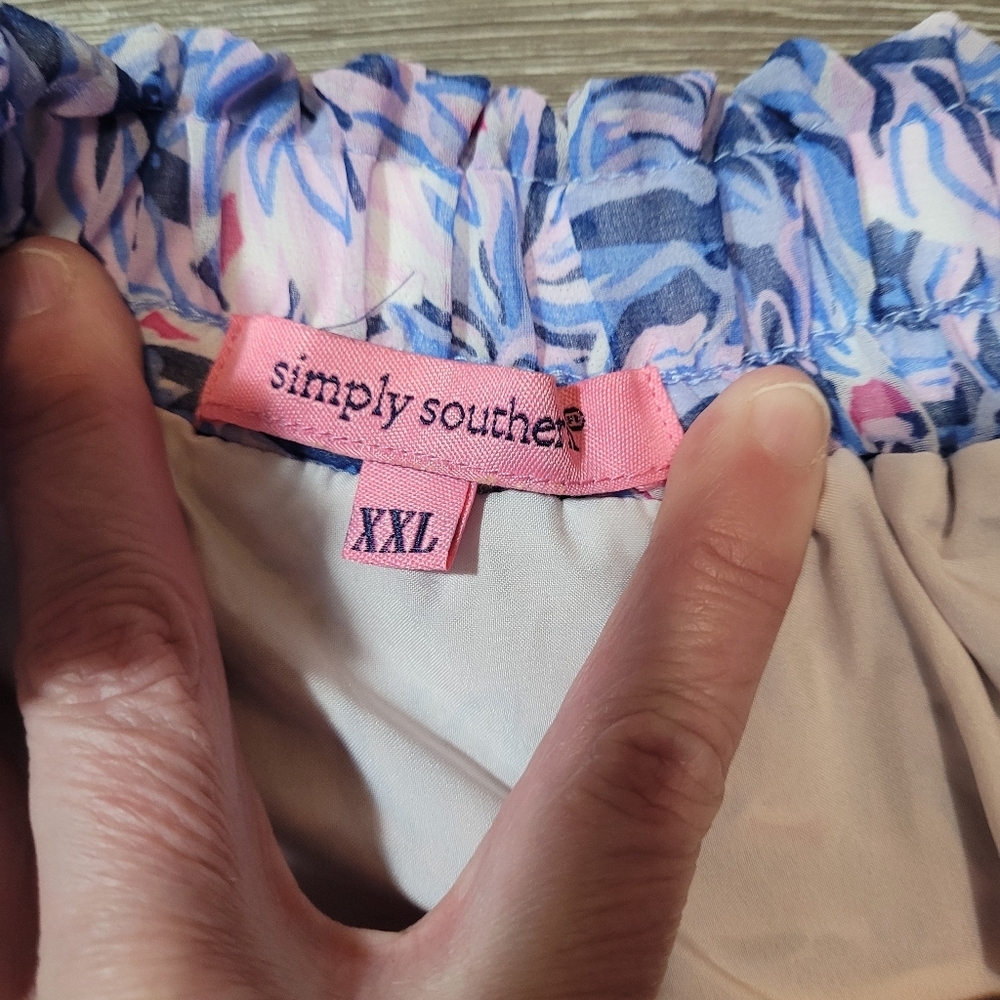 Simply Southern‎ Mini-Skirt Leaf Print Tiered Size XXL Beach Resortwear - Picture 2 of 4